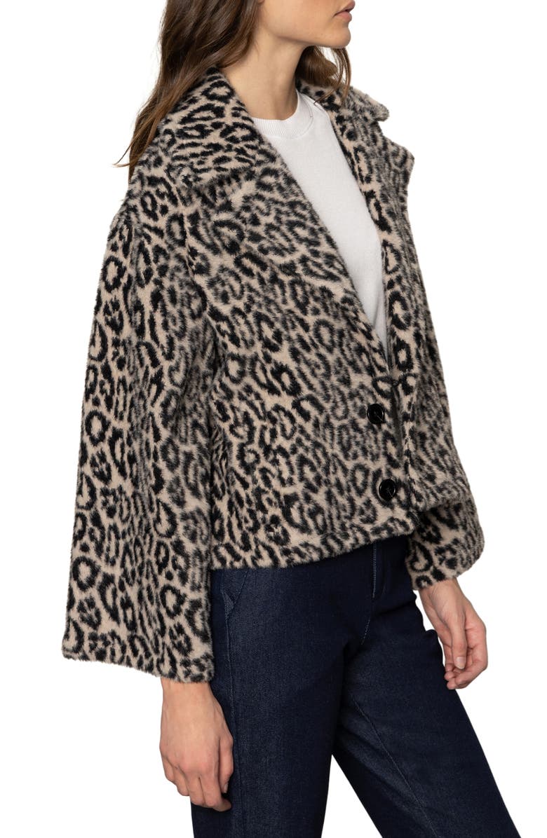 Sanctuary Colette Leopard Faux Fur Jacket, Alternate, color, Leo