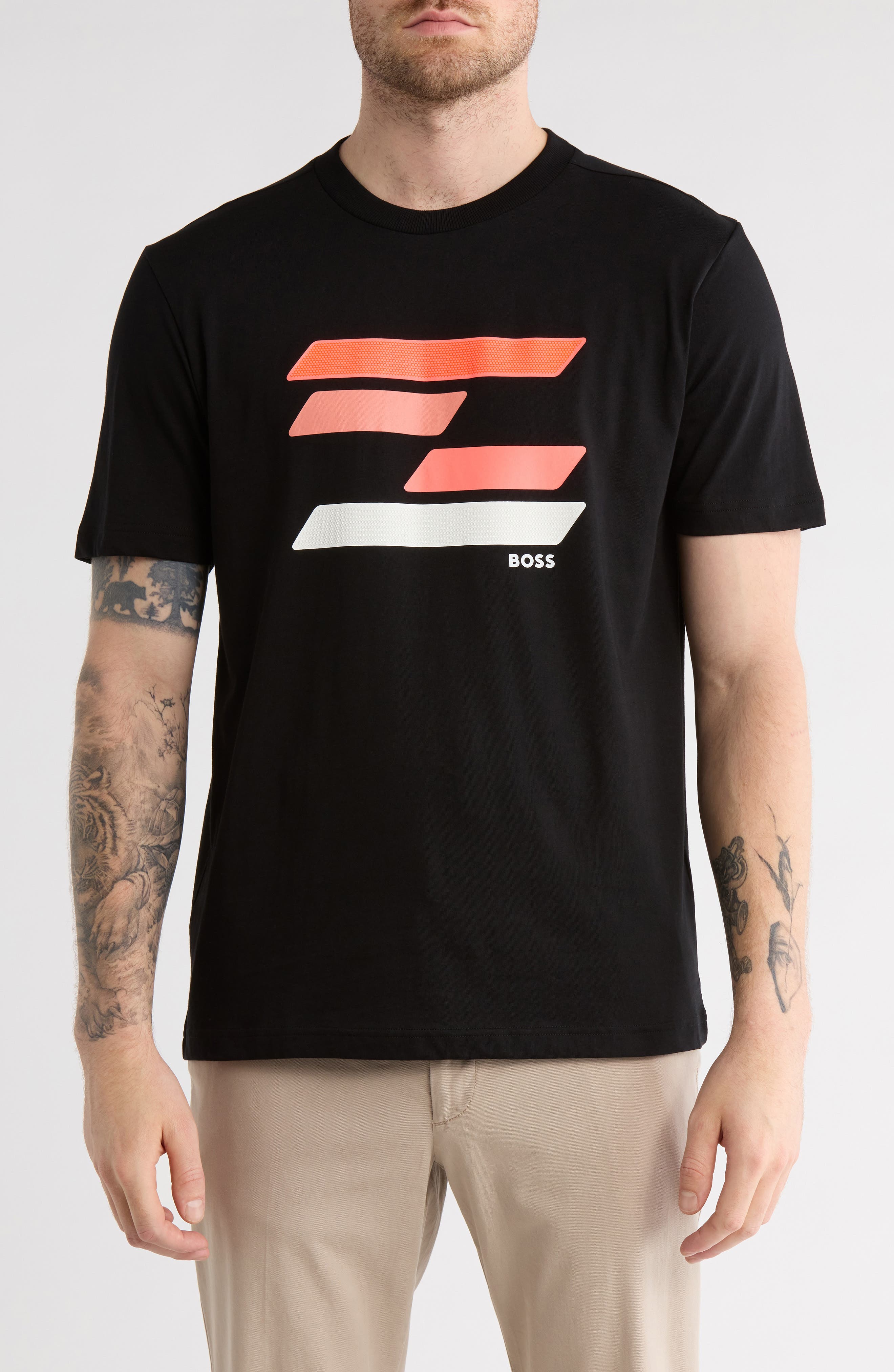 BOSS Logo Cotton Graphic T-Shirt