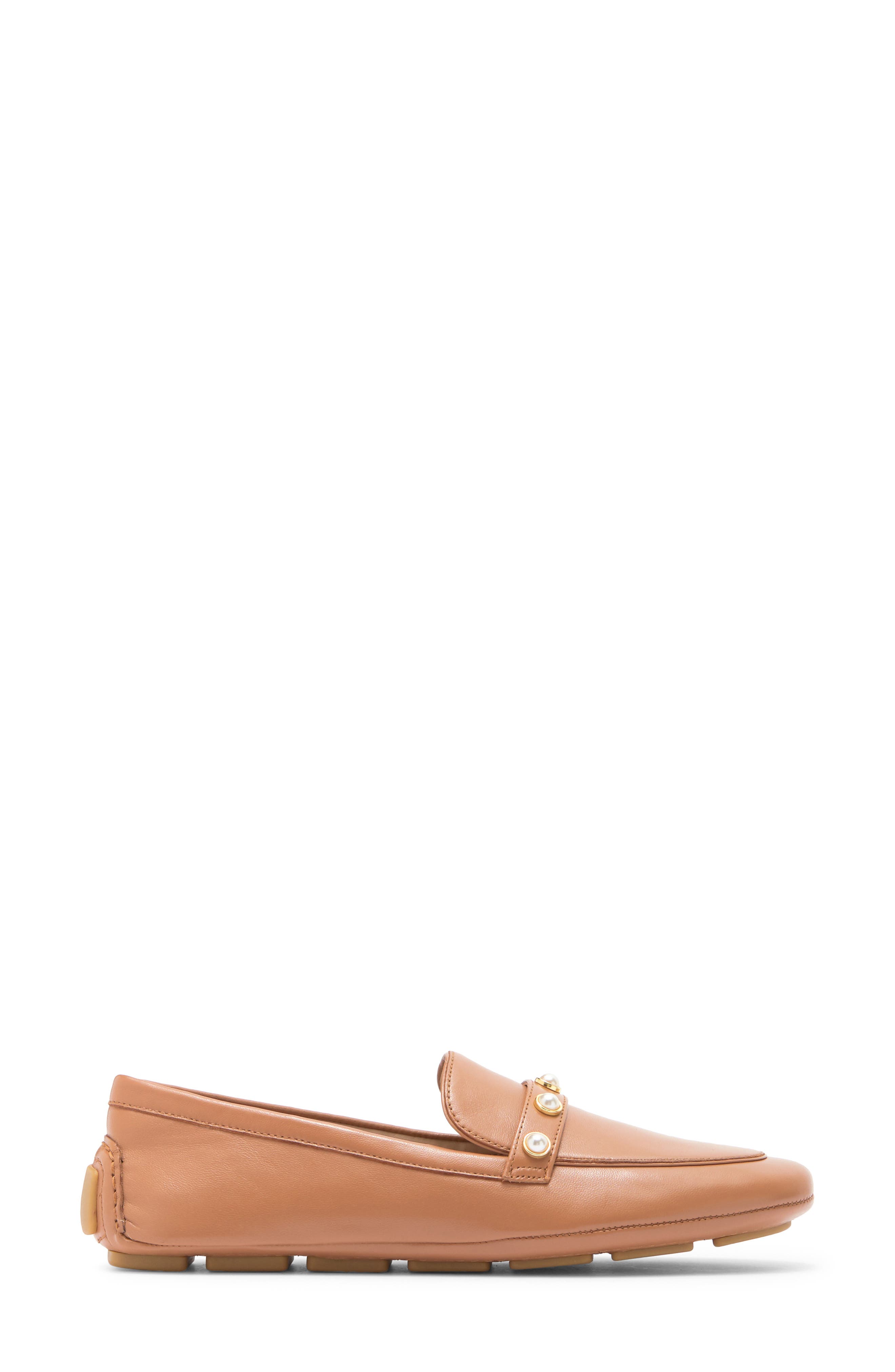 Imitation Pearl Driving Loafer, Alternate, color, TAN