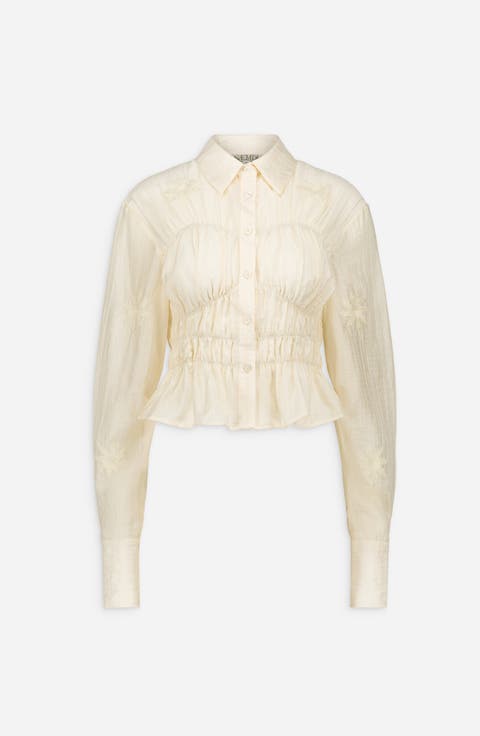 Kaia Floral Embroidered Button Up Shirt