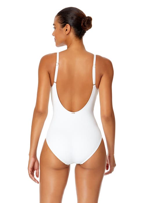 ANNE COLE LIVE IN COLOR PLUNGE TWIST ONE PIECE SWIMSUIT