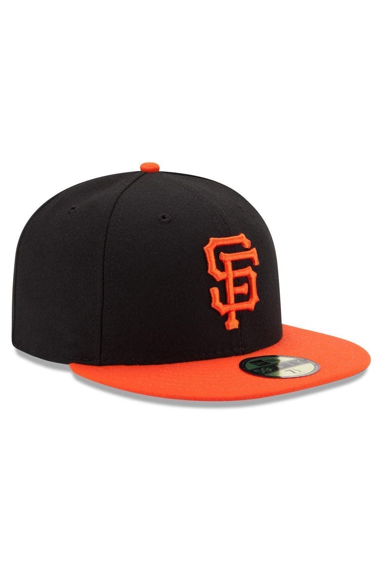 Men's New Era Black/Orange San Francisco Giants Authentic Collection On-Field 59FIFTY Fitted Hat, Alternate, color, BLACK