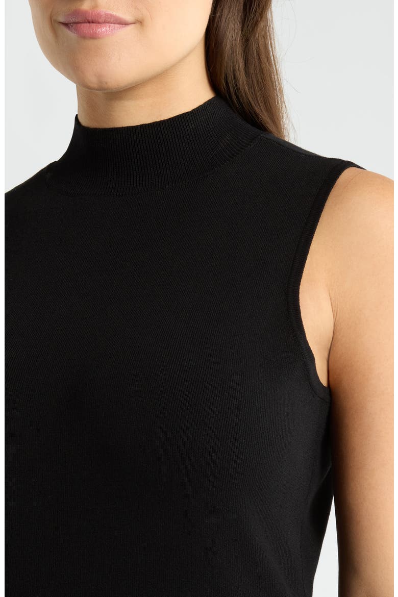Sleeveless Mock Neck Sweater, Alternate, color, BLACK