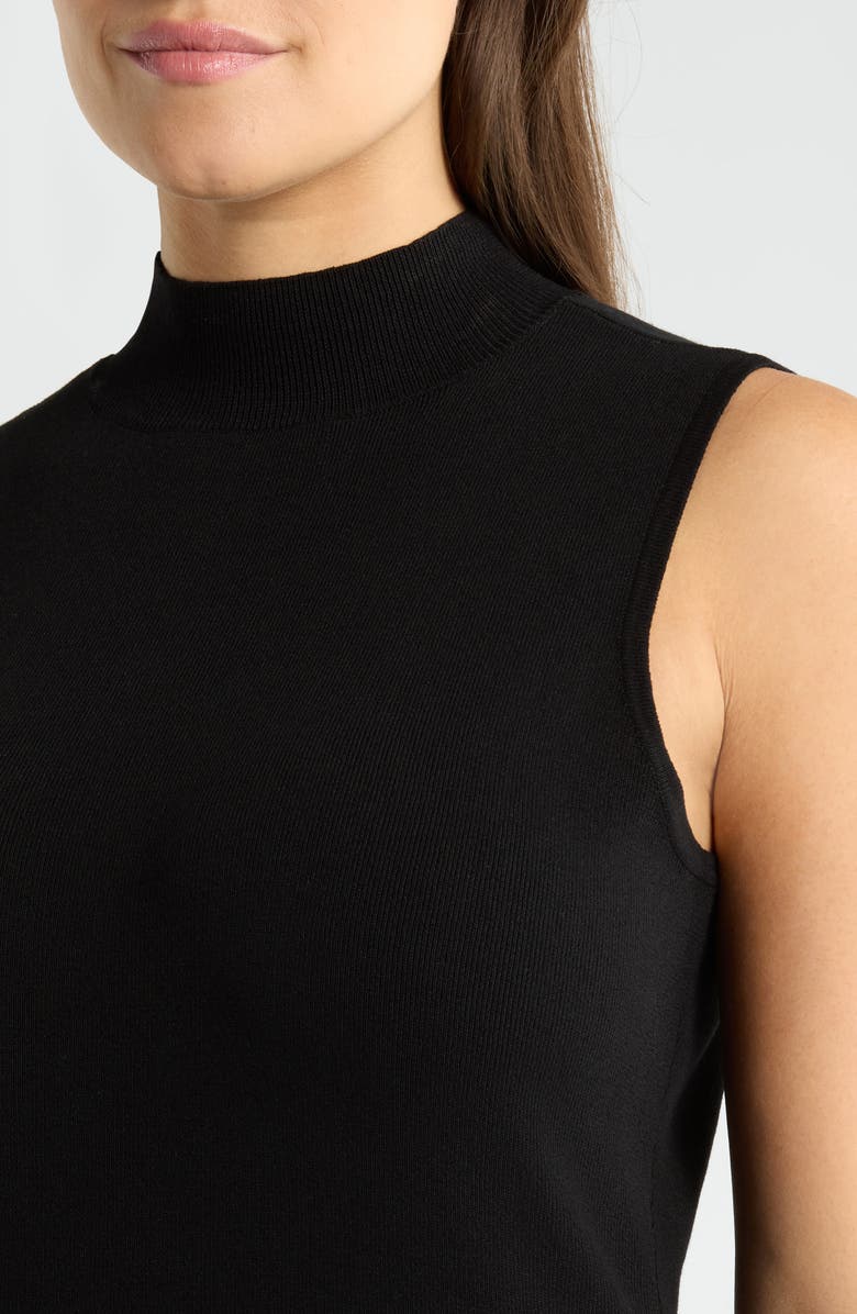 Tahari ASL Sleeveless Mock Neck Sweater, Alternate, color, Black