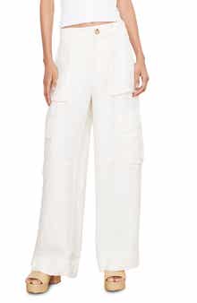 Vince Wide Leg Linen Blend Cargo Pants