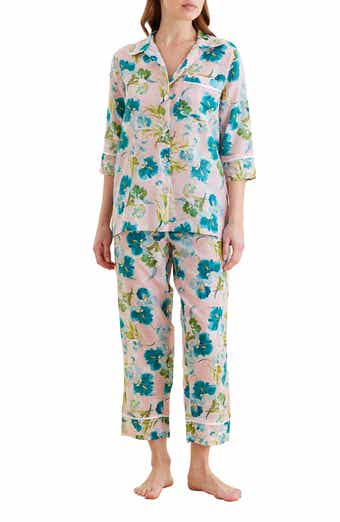 Papinelle Audrey Floral Cotton & Silk Crop Pajamas