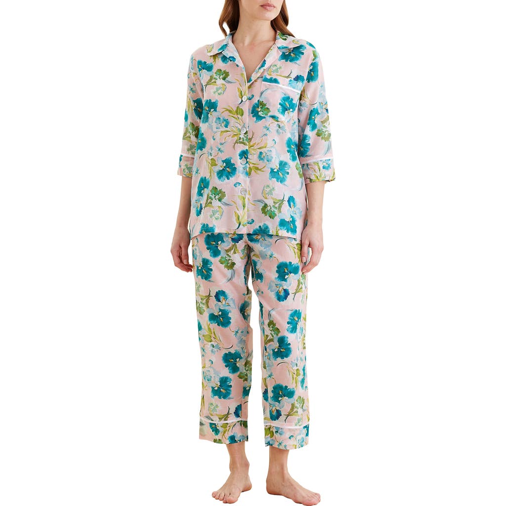 Papinelle Florence Silk Full Length Pj Set In Green