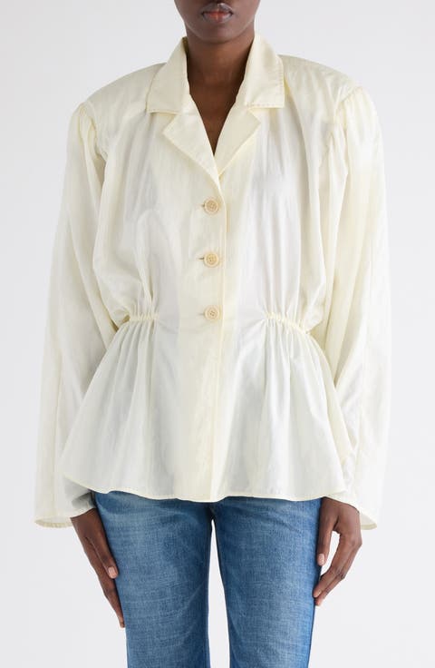 Puff Shoulder Peplum Shirt