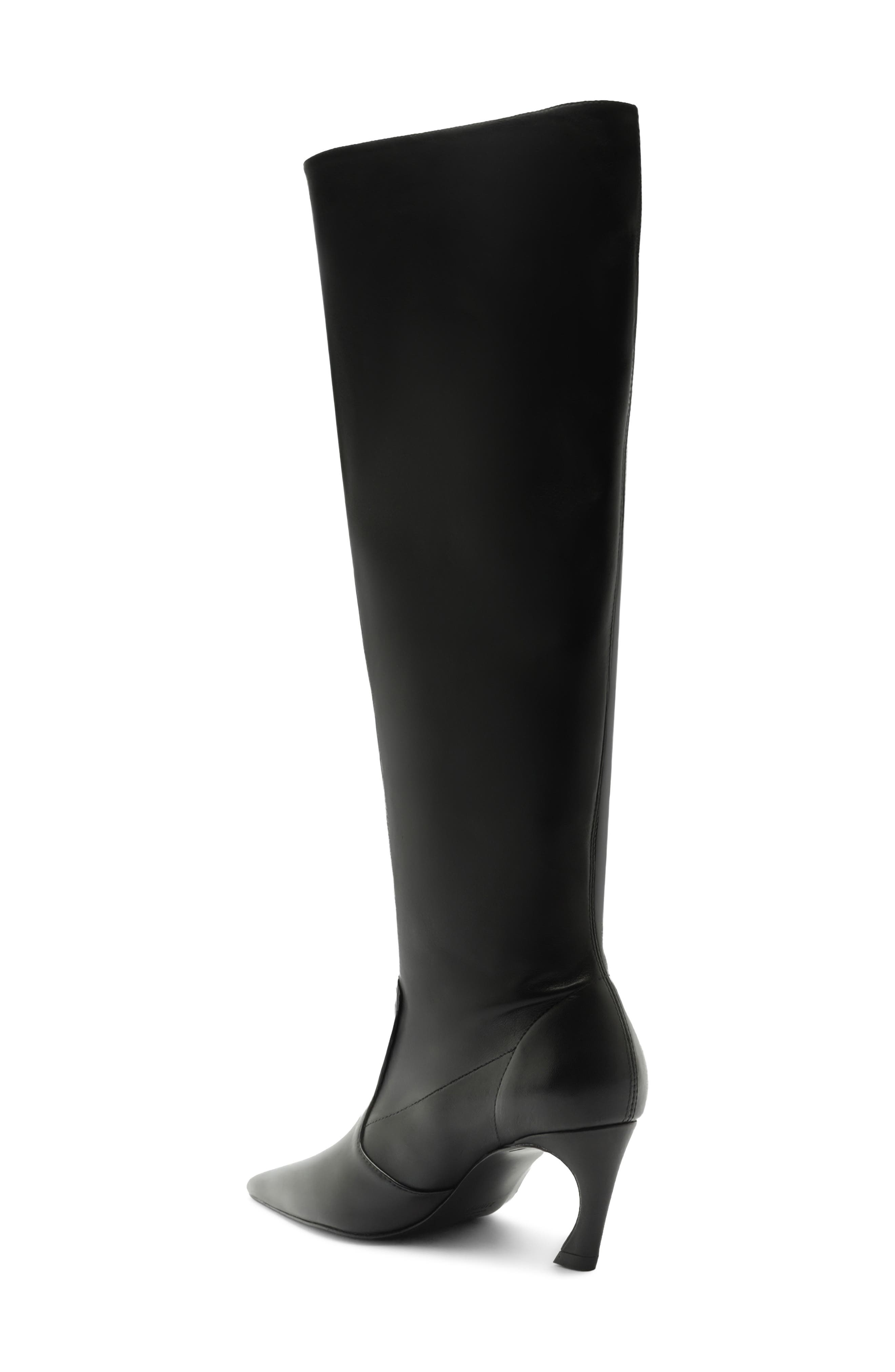 Lexi Slouch Leather Boot, Alternate, color, BLACK