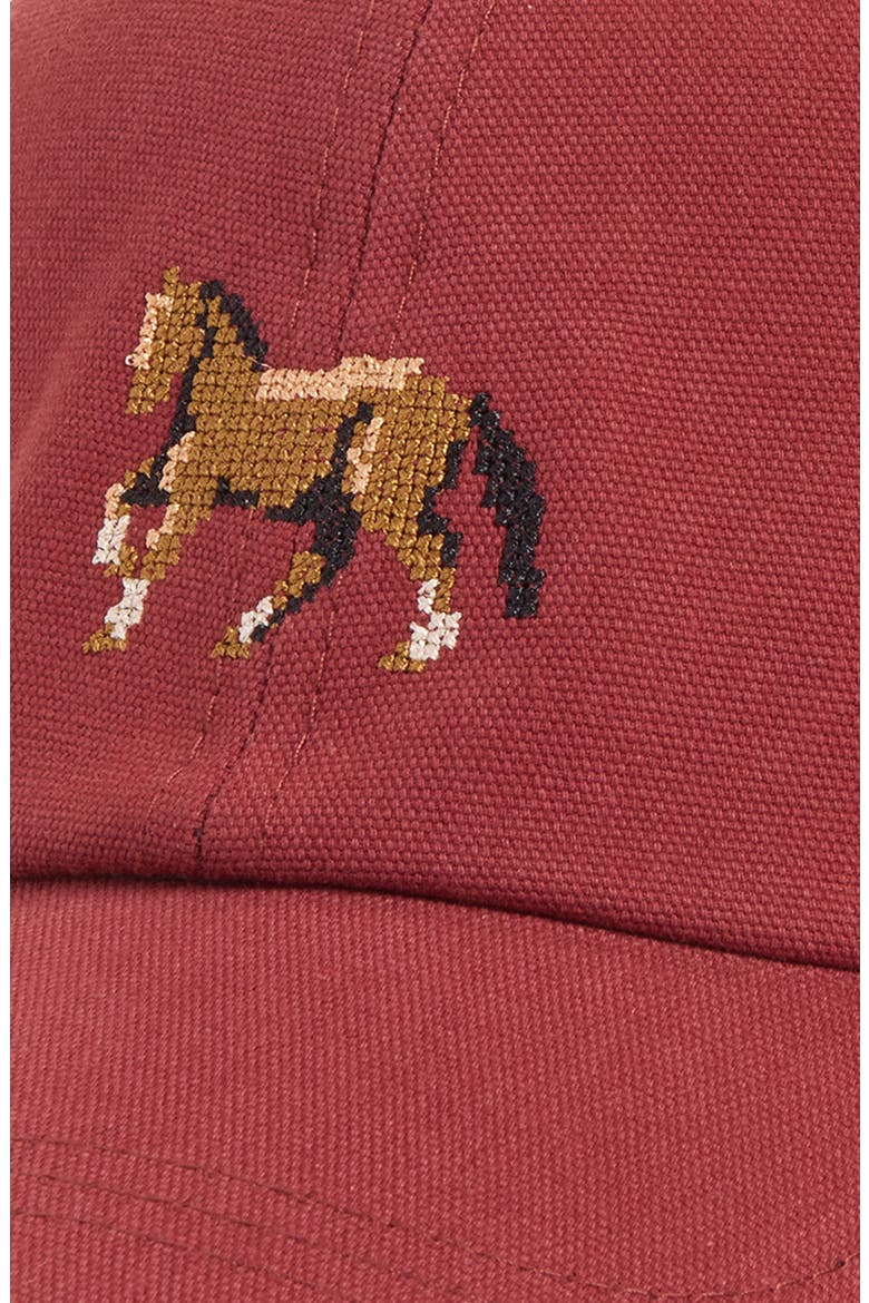 Embroidered Baseball Hat, Alternate, color, RED- HORSE