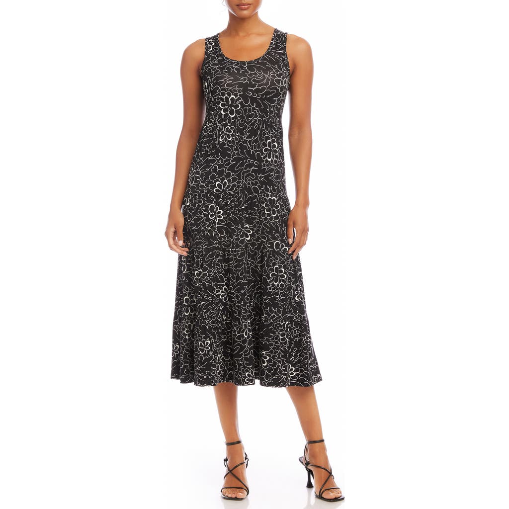 Karen Kane Floral Print Tiered Sleeveless Midi Dress In Print