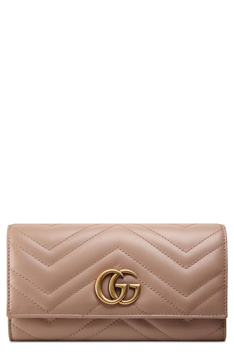 Gucci GG Marmont Matelassé Leather Continental Wallet, Main, color, 