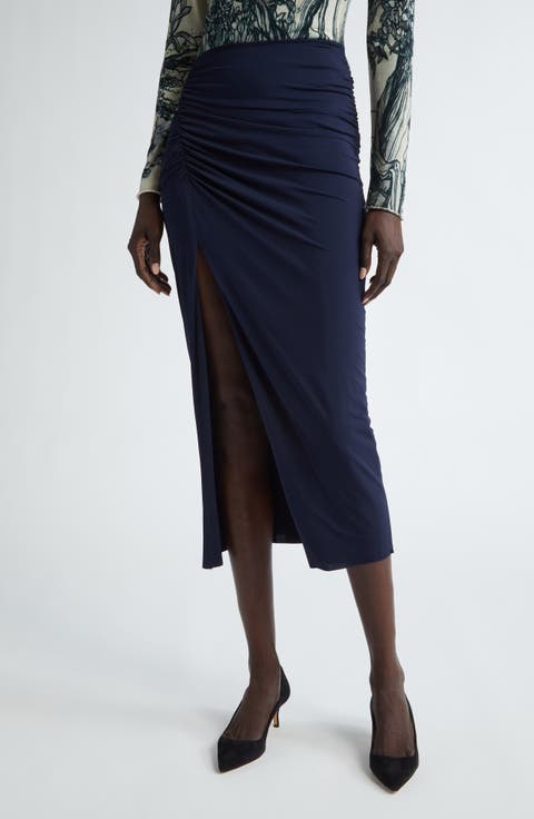 Ruched Jersey Pencil Skirt