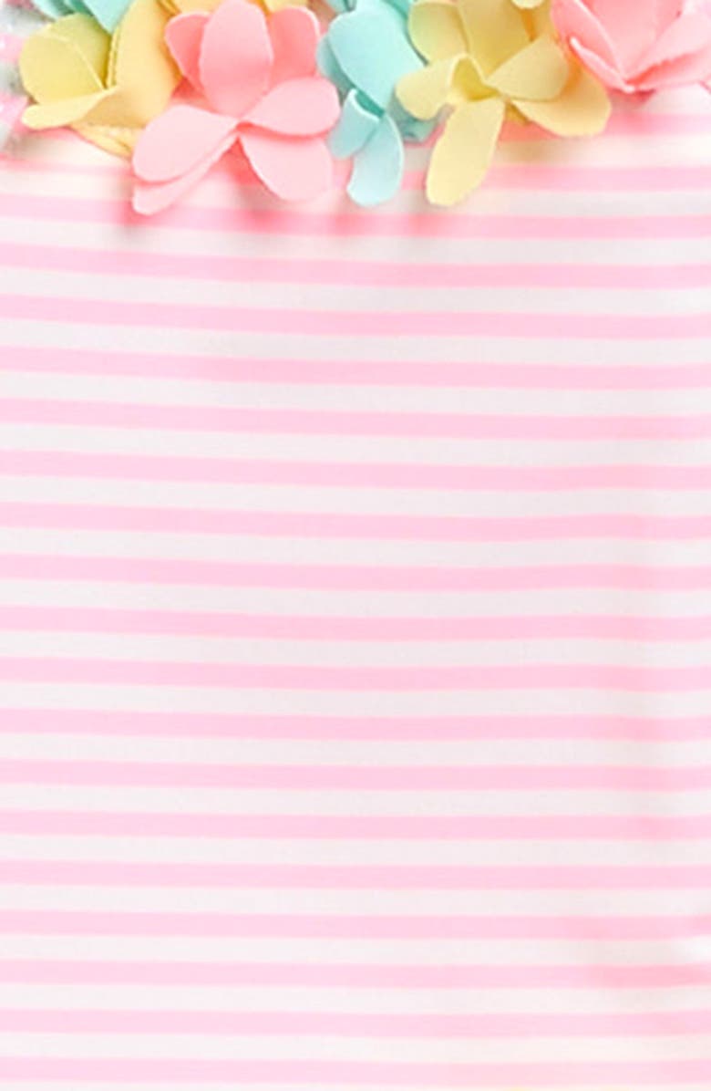 Little Me 3D Embellished One-Piece Swimsuit, Alternate, color, Pink