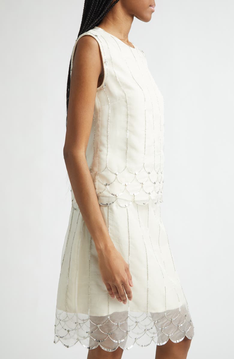 Wales Bonner Triumph Beaded Silk Organza Shirt, Alternate, color, Ivory