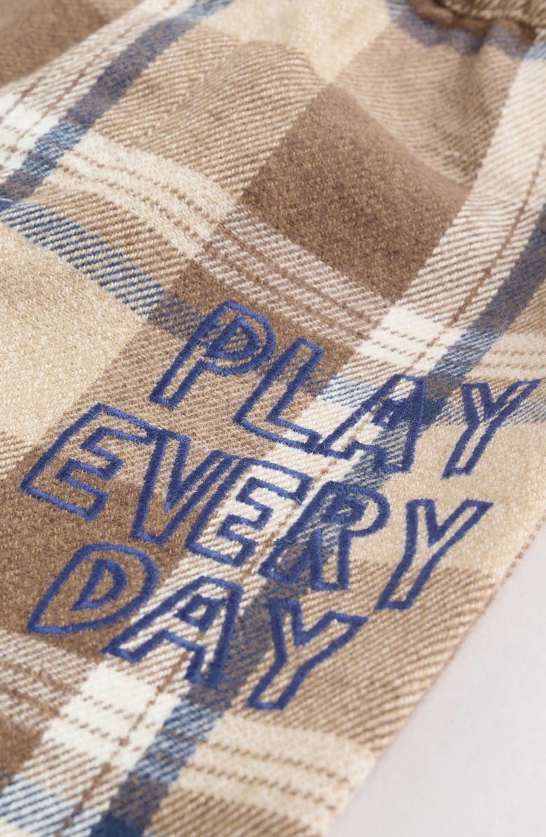 NEXT Embroidered Sweatshirt & Check Pants Set, Alternate, color, Neutral