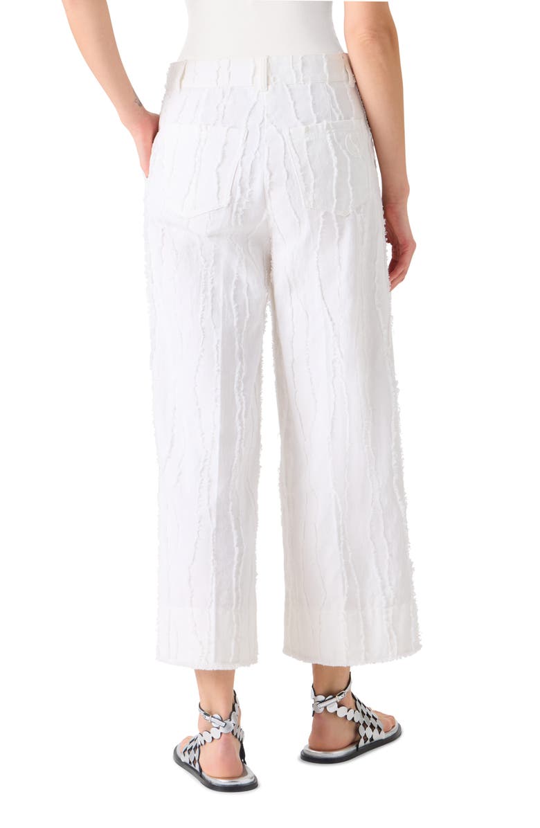 Akris punto Chiara Cotton Fil Coupé Crop Wide Leg Jeans, Alternate, color, Cream