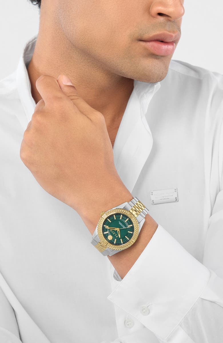 PHILIPP PLEIN Icon Chain Bracelet Watch, 43mm, Alternate, color, Two Tone