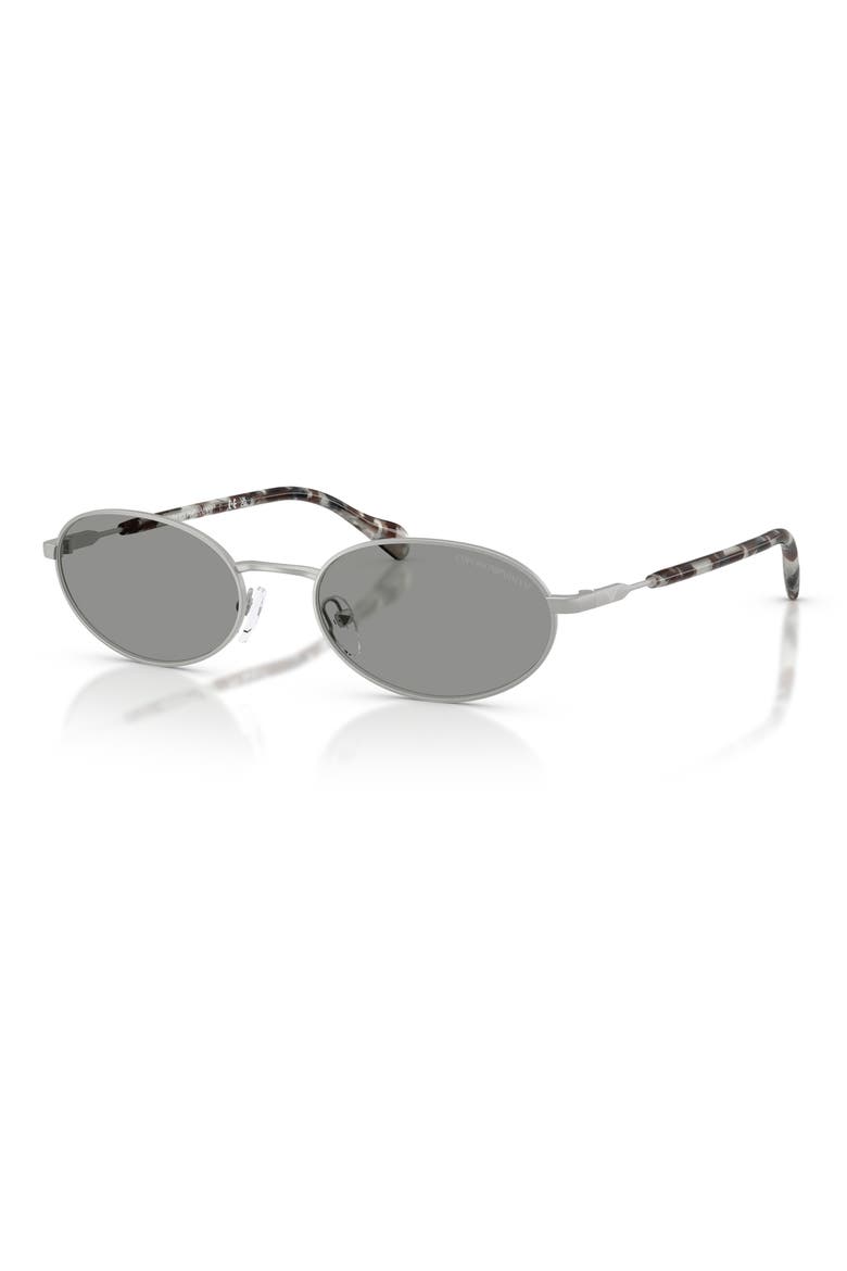 54mm Oval Sunglasses, Alternate, color, MATTE SILVER / GREY