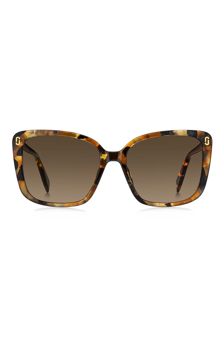 56mm Gradient Butterfly Sunglasses, Main, color, BROWN GREEN HAVANA/ BROWN SF