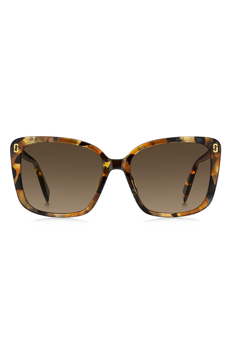 Marc Jacobs 56mm Gradient Butterfly Sunglasses, Main, color, Brown Green Havana/ Brown Sf