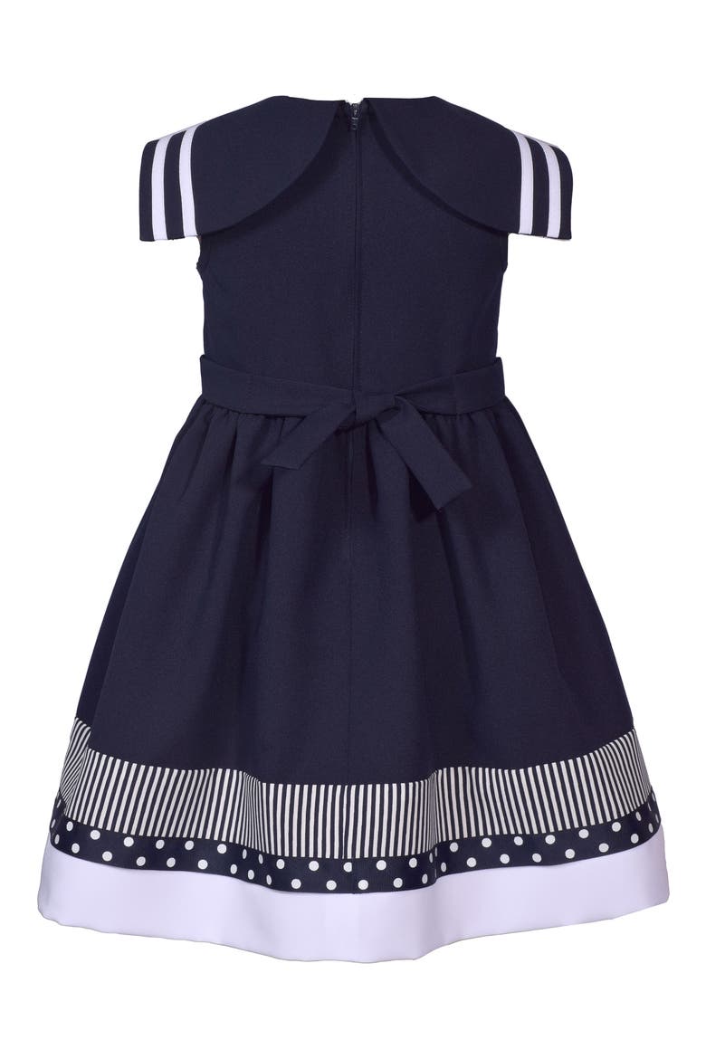 Kids' Dot Stripe Nautical Dress, Alternate, color, NAV