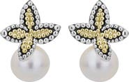 LAGOS Luna Pearl Floral Cap Drop Earrings