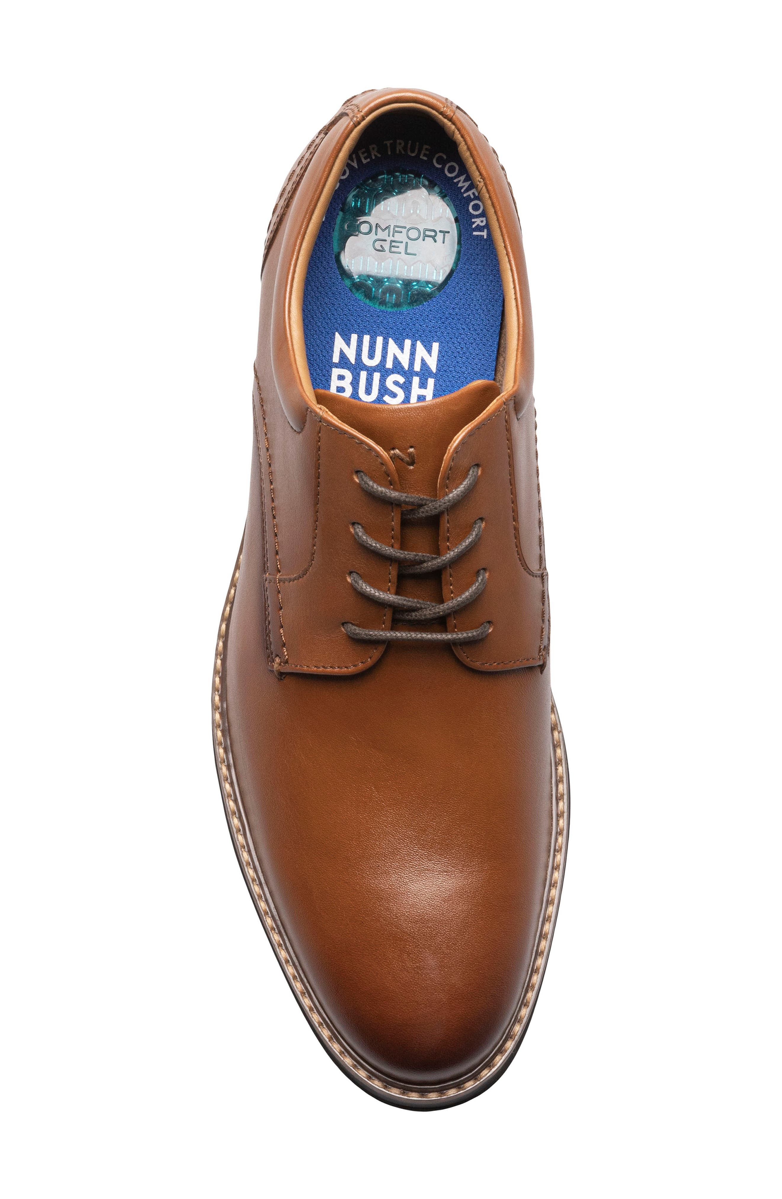 Calderone Plain Toe Derby - Wide Width Available, Alternate, color, COGNAC