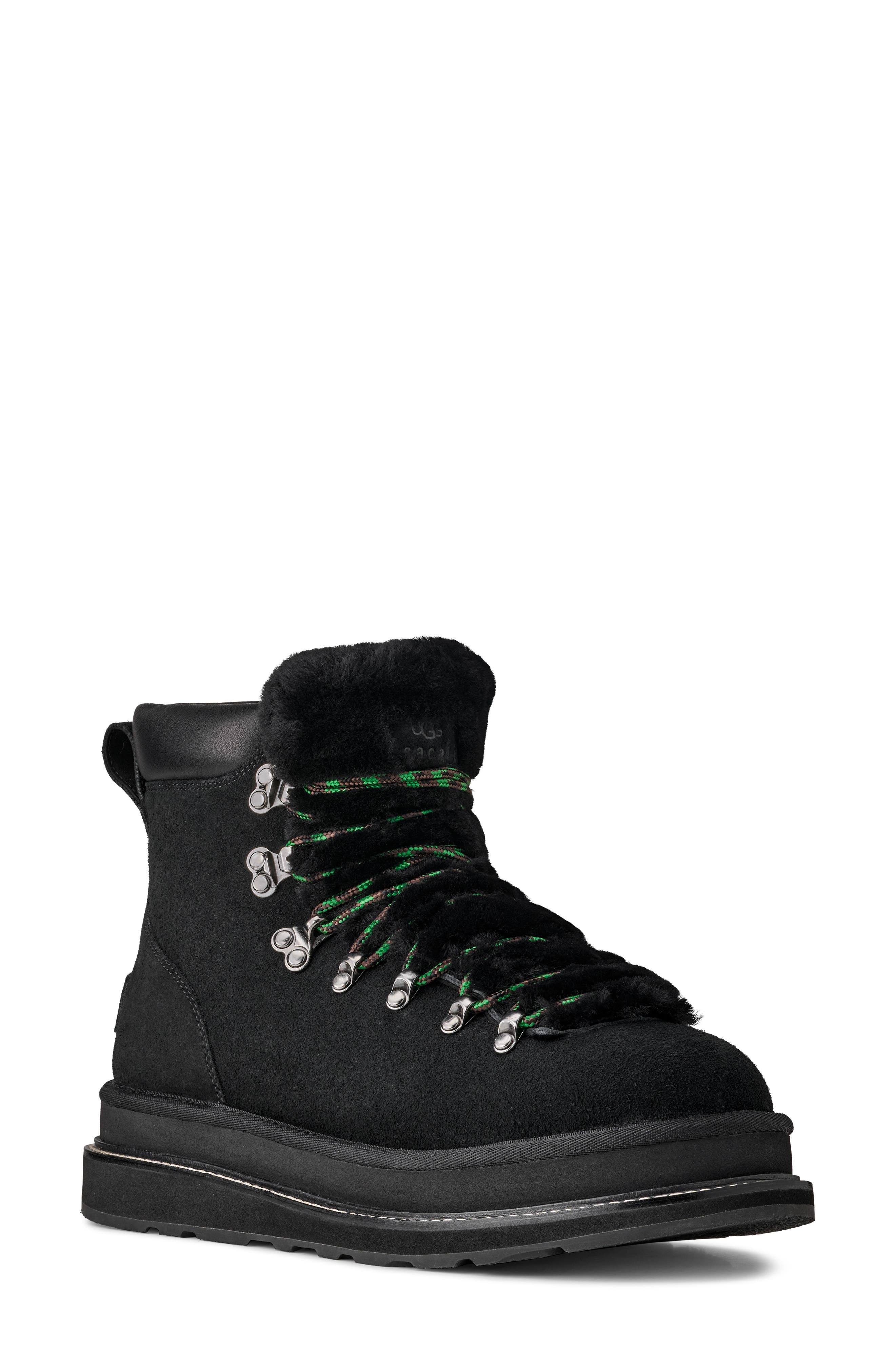 UGG<sup>®</sup> x Sacai Gender Inclusive Hiking Boot, Main, color, Black