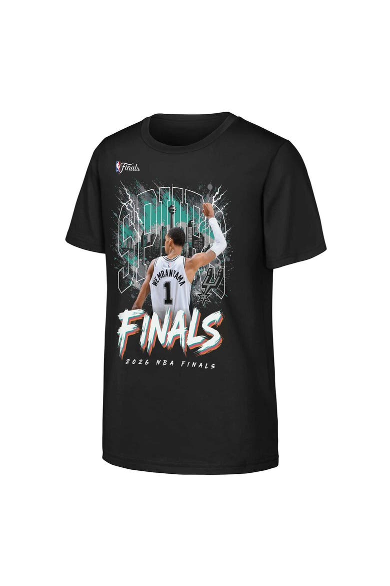 Youth Outerstuff Victor Wembanyama Black San Antonio Spurs 2026 NBA Finals City T-Shirt, Main, color, Black