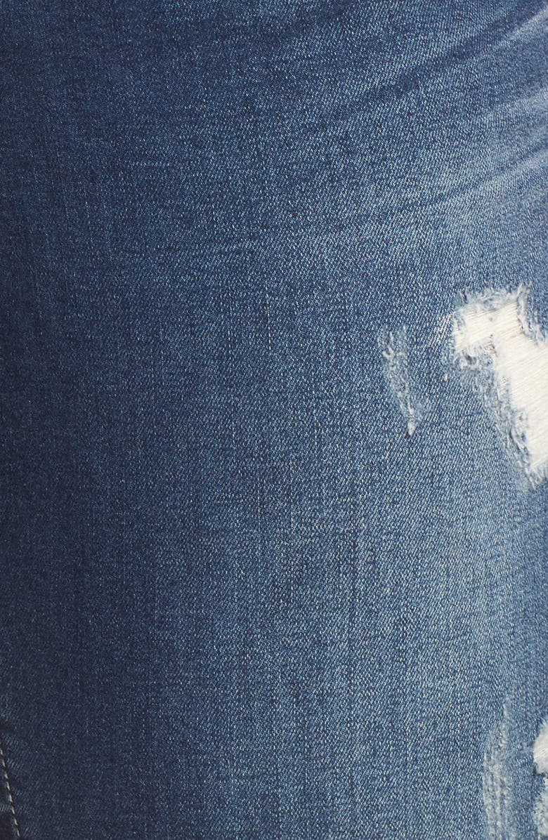 Seven7 Distressed Slant Raw Hem Skinny Jeans, Alternate, color, Howland