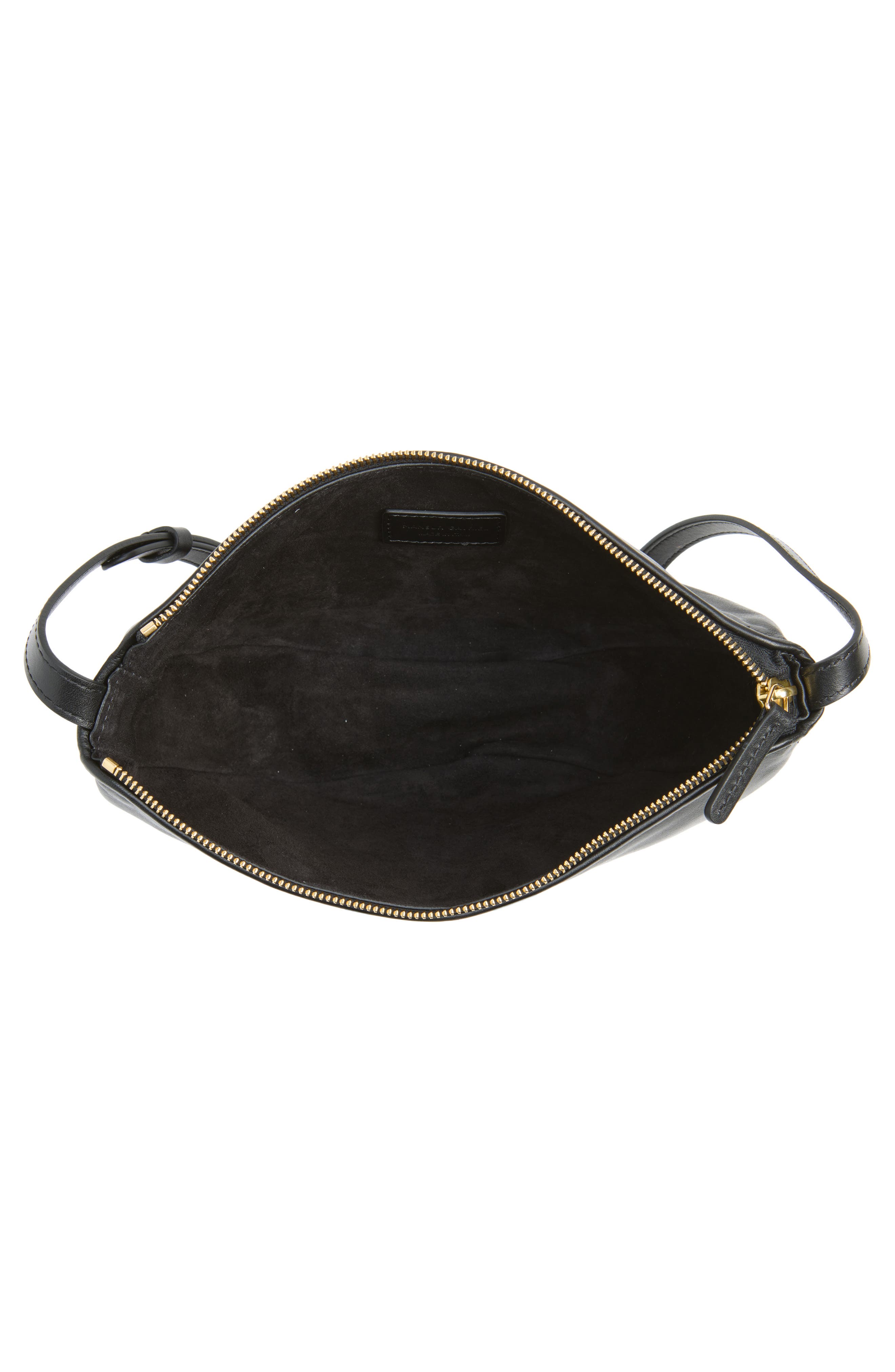 Moon Leather Sling Crossbody Bag, Alternate, color, BLACK