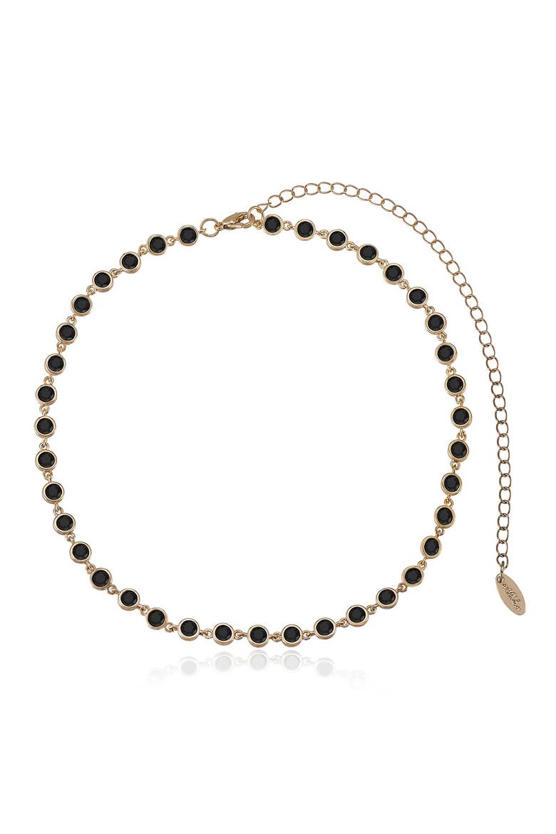Cubic Zirconia Bezel Necklace, Main, color, BLACK