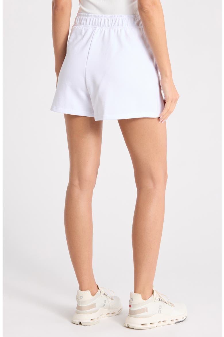 Metallic Logo High Rise French Terry Shorts, Alternate, color, WHITE