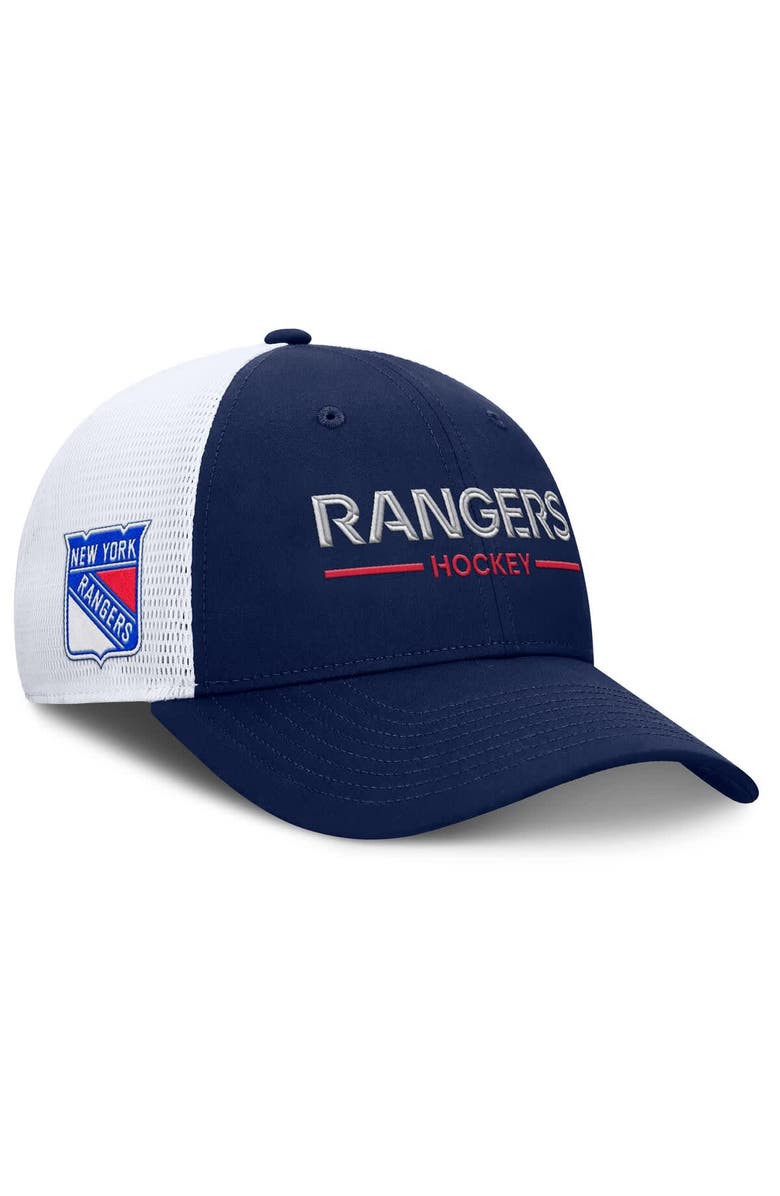 FANATICS Men's Fanatics Navy/White New York Rangers Authentic Pro Rink Lockup Adjustable Trucker Hat, Alternate, color, Navy