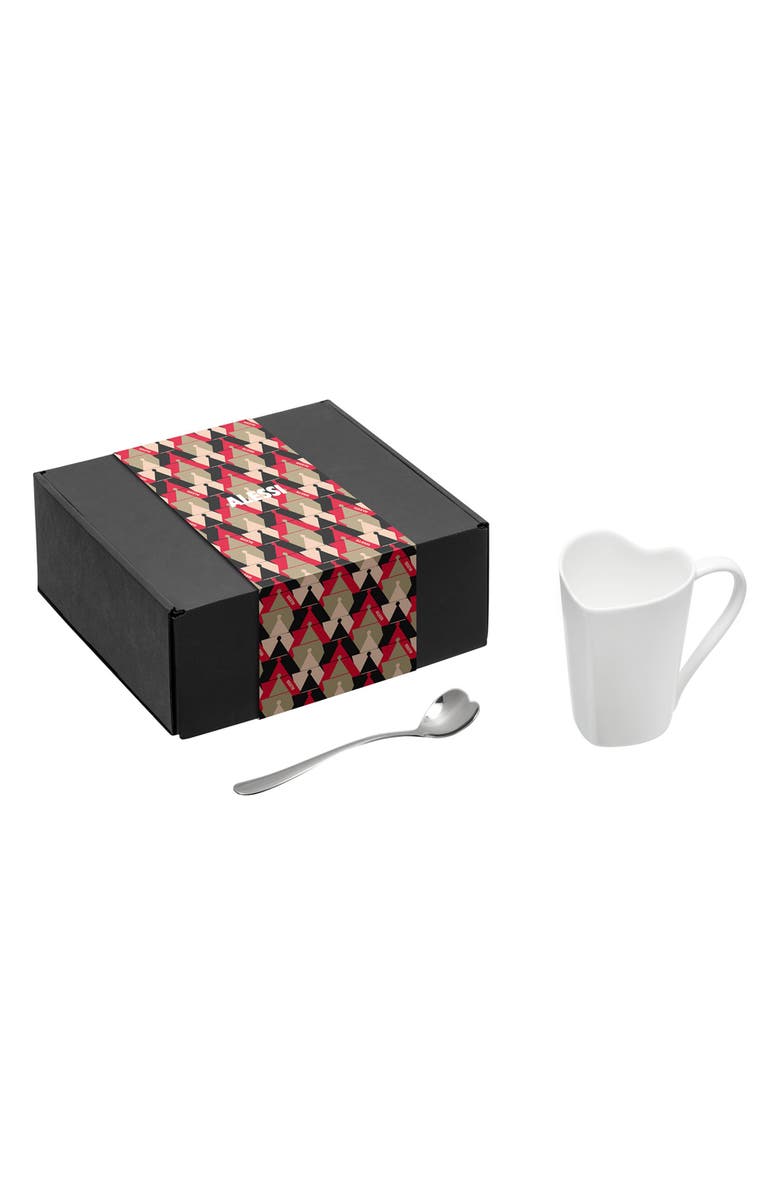 ALESSI & Tea Mug & Spoon Gift Set, Main, color, Black