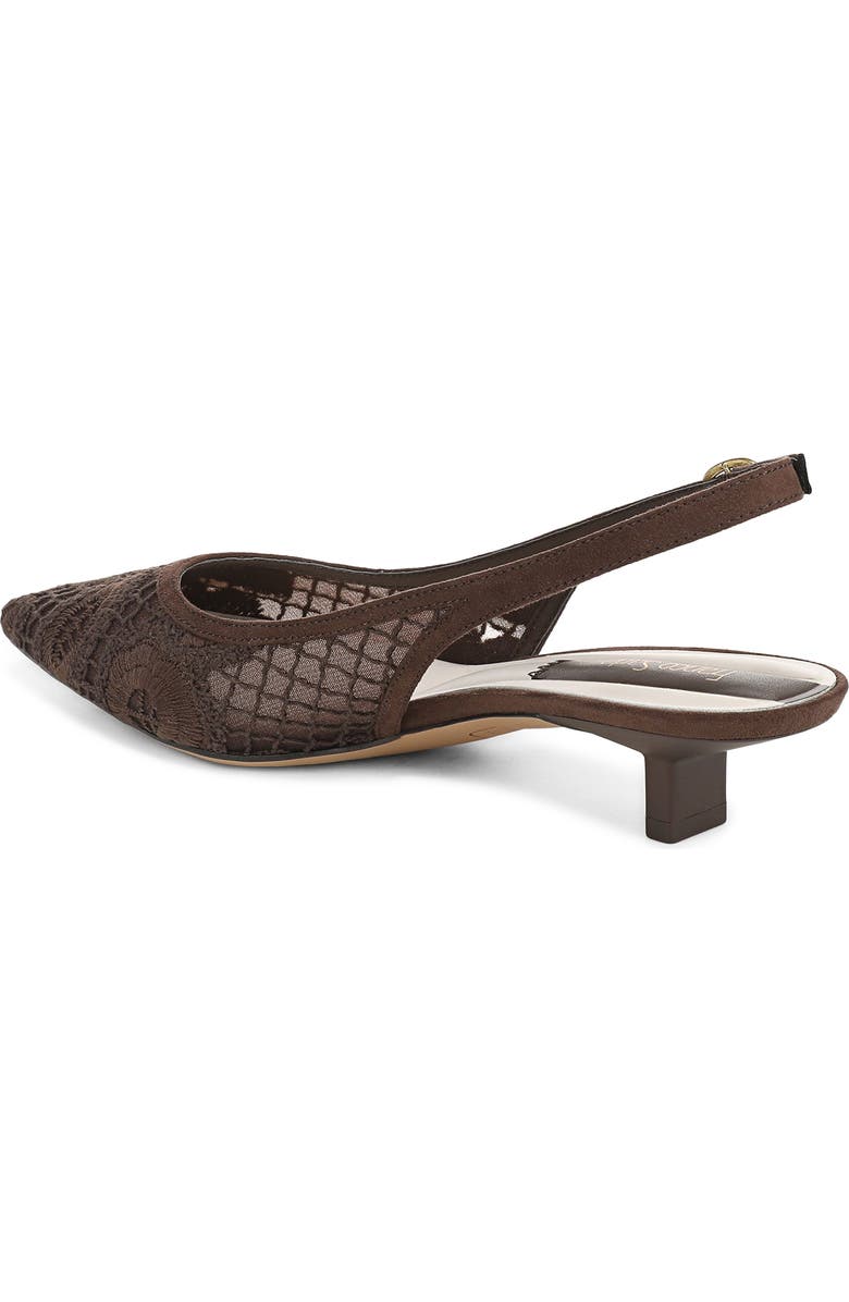 Franco Sarto Pura Slingback Pointed Toe Kitten Heel Pump, Alternate, color, Brown