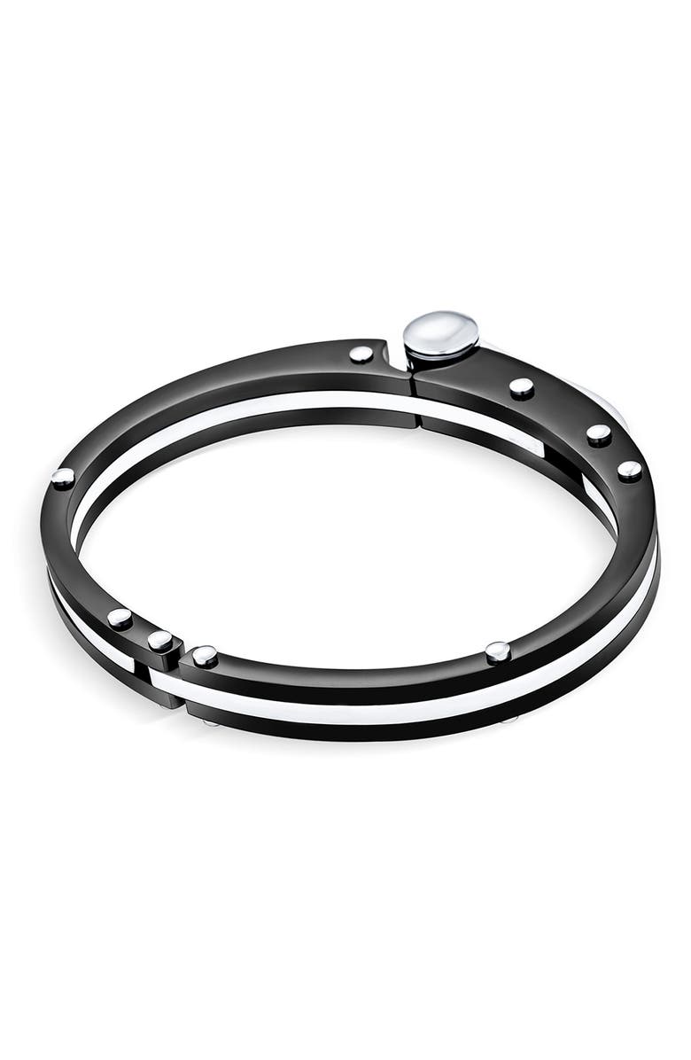 BLING JEWELRY Men's Biker Partner In Crime CZ Bracelet, Alternate, color, Black