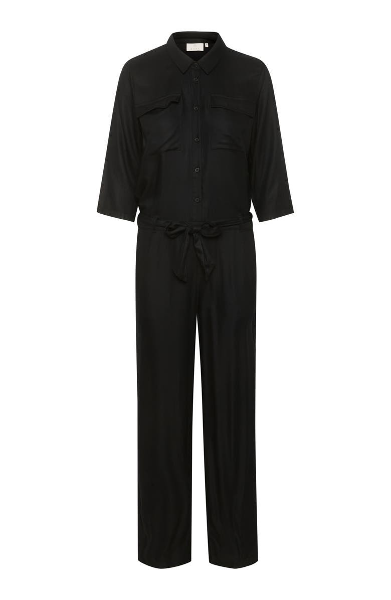 Kaffe Ruthie Half Sleeve Button Jumpsuit, Main, color, Black Deep