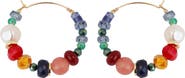 Panacea Multi Stone Hoop Earrings