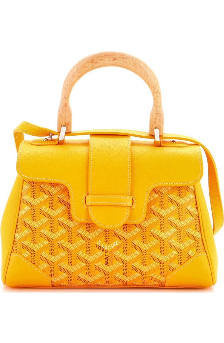 Pre-Owned Goyard Saigon Top Handle Bag Coated Canvas with Leather Mini, Main, color, Orange