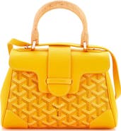 Pre-Owned Goyard Saigon Top Handle Bag Coated Canvas with Leather Mini