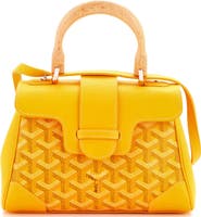 Pre-Owned Goyard Saigon Top Handle Bag Coated Canvas with Leather Mini