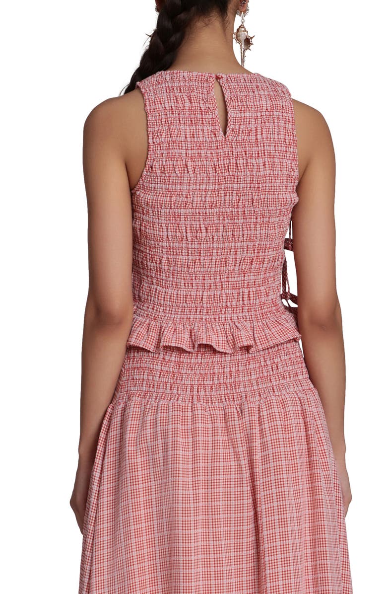 Avec Les Filles Smocked Sleeveless Top, Alternate, color, Cream-Red Multi