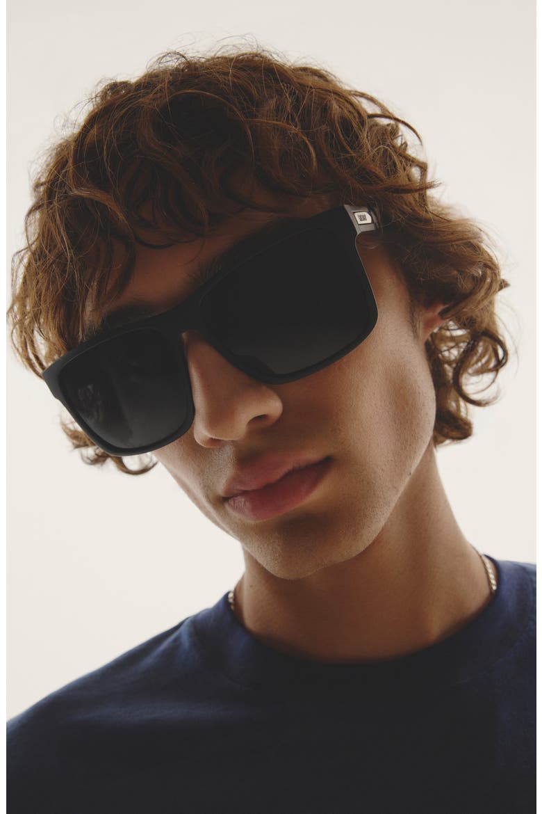 Thrill Ride 63mm Polarized Square Sunglasses, Alternate, color, BLACK/ BLACK POLARIZED