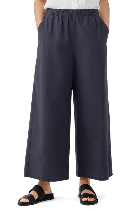 Organic Cotton Ankle Wide Leg Pants