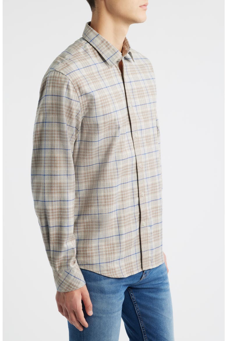 Espana Modern Fit Plaid Cotton Button-Up Shirt, Alternate, color, GREY