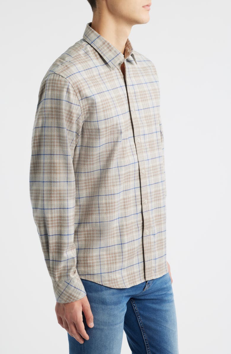 James Campbell Espana Modern Fit Plaid Cotton Button-Up Shirt, Alternate, color, Grey