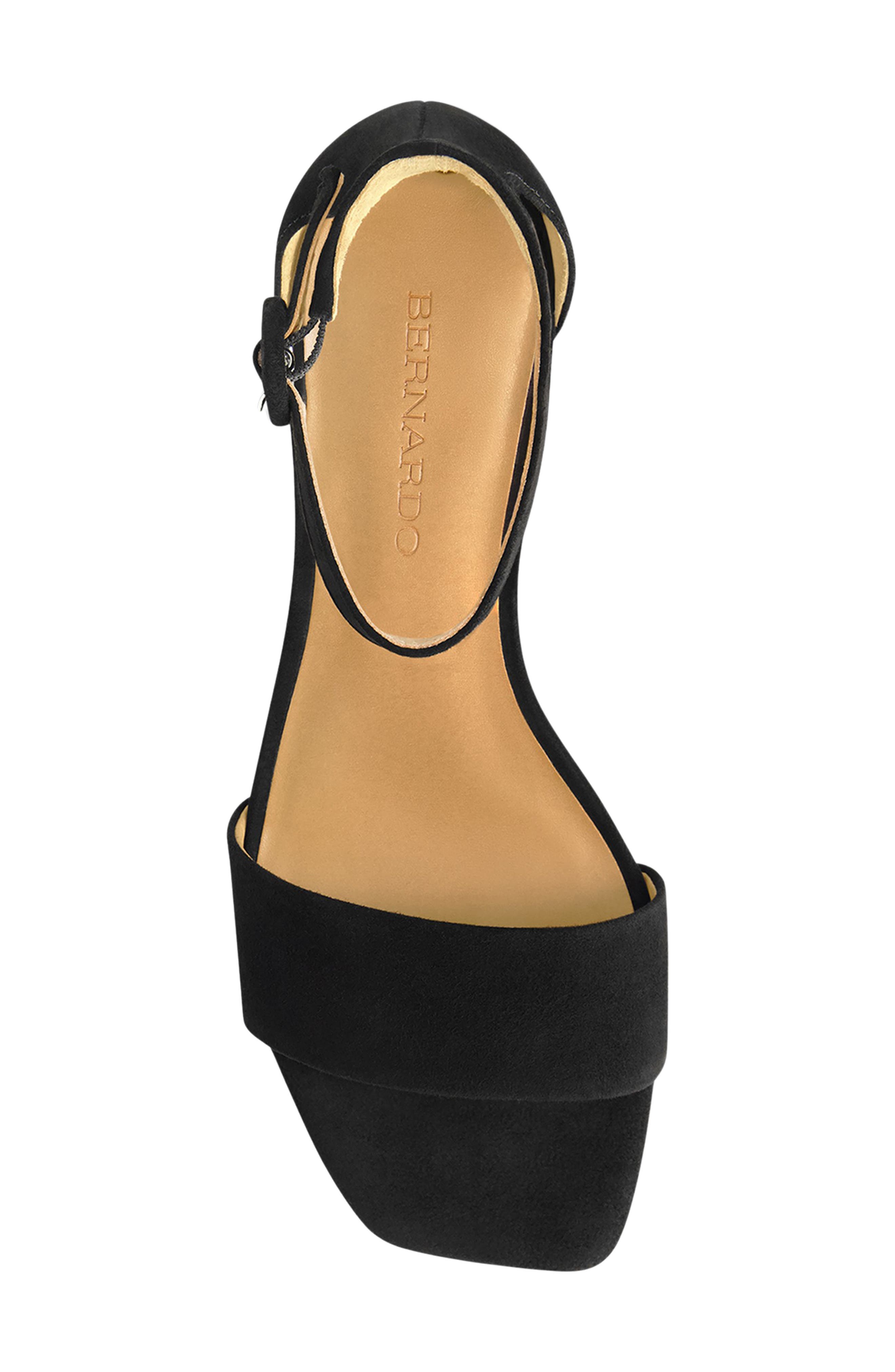Bernardo Footwear Jalena Ankle Strap Sandal, Alternate, color, Black Kid Suede