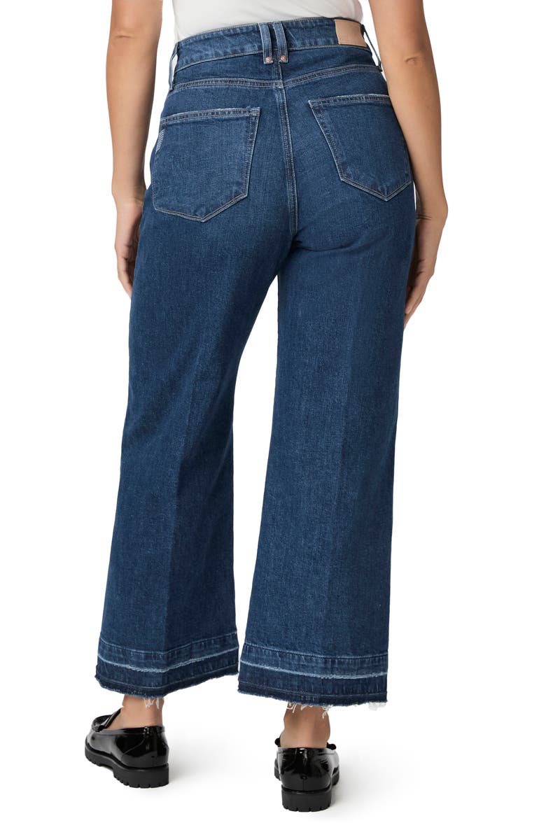 PAIGE Flaunt Spotlight Curvy Release Hem High Waist Ankle Wide Leg Jeans, Alternate, color, Alana Undone Distressed Hem